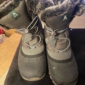 Kamik Black Boots with Faux Fur